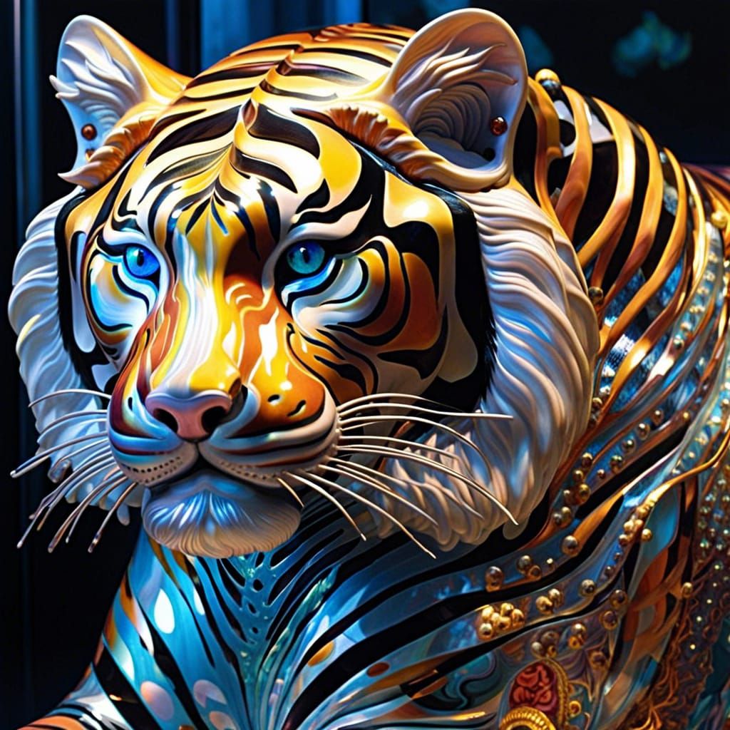 Blown Glass Tiger. (Kinda)