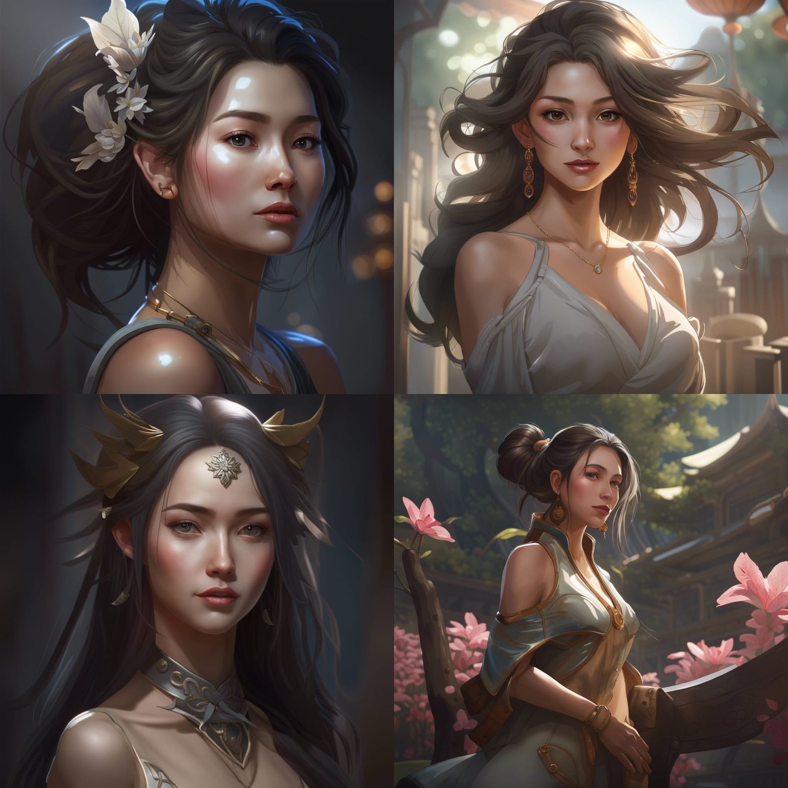 Asian Woman in Bikini, Ethereal Fantasy Art