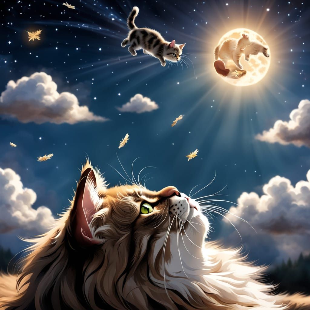 Feline Angel Sings for Cat Rewards