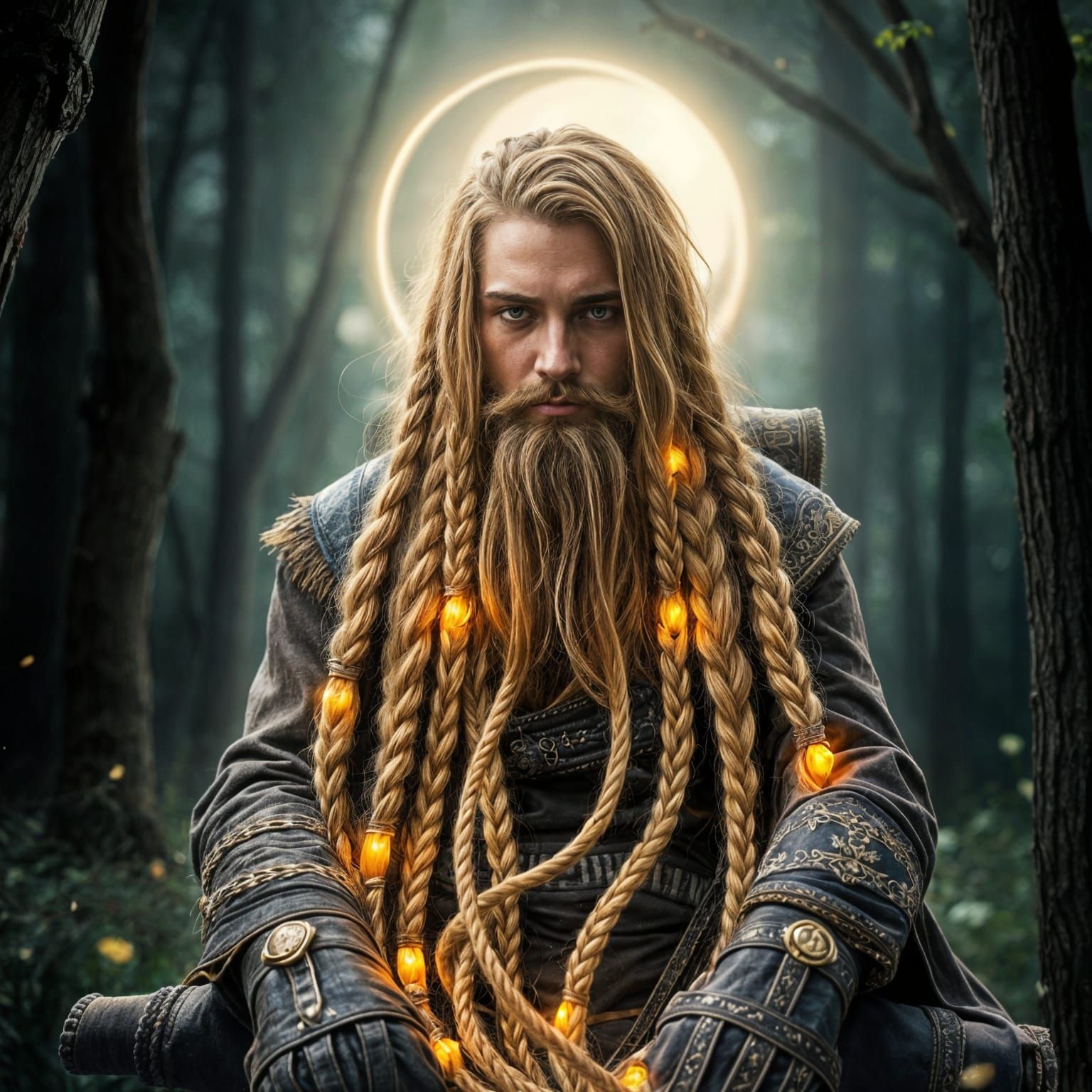 Long braided beard