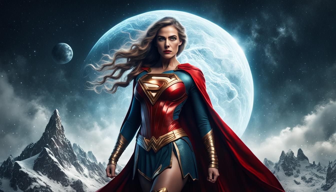 Cinematic Female Superhero Santa Claus Ready Pose