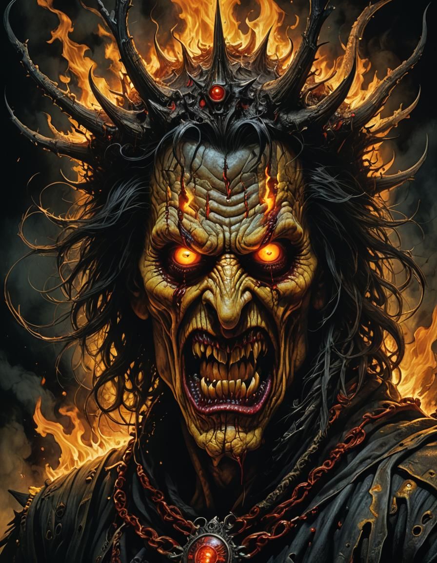 Sinister King Portrait in a Dark Fantasy Style