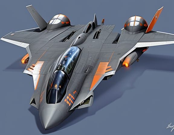 Vibrant Retro Futuristic Jet