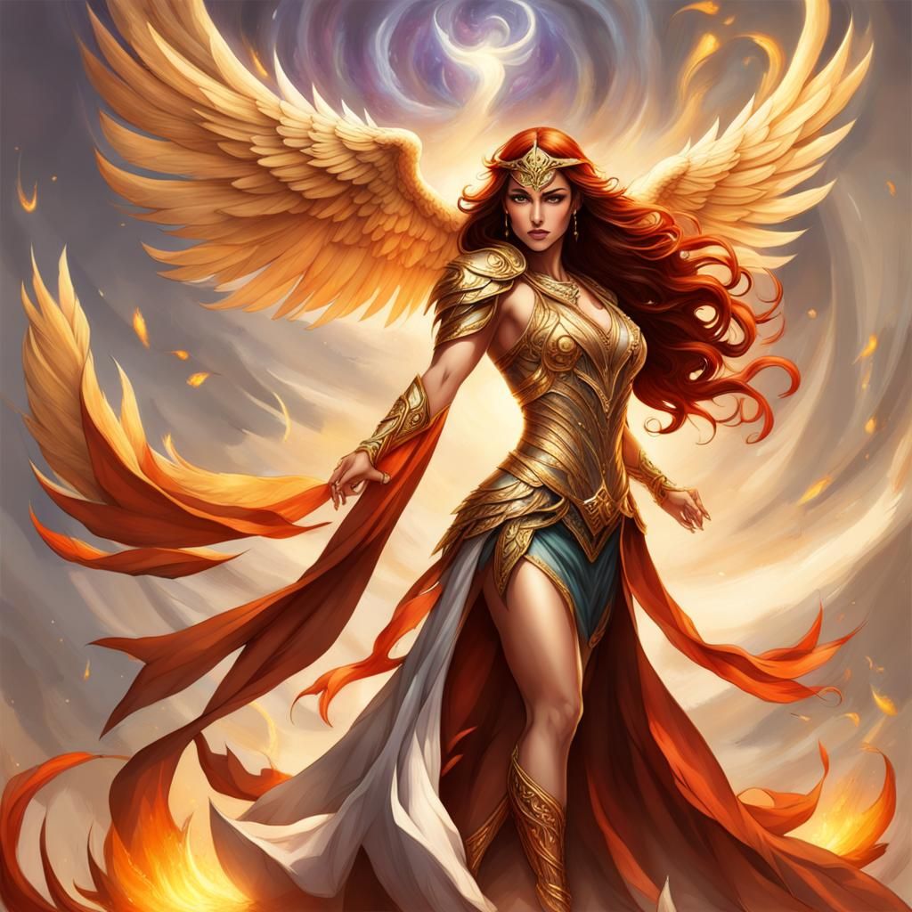 Powerful Phoenix Woman Fantasy Warrior