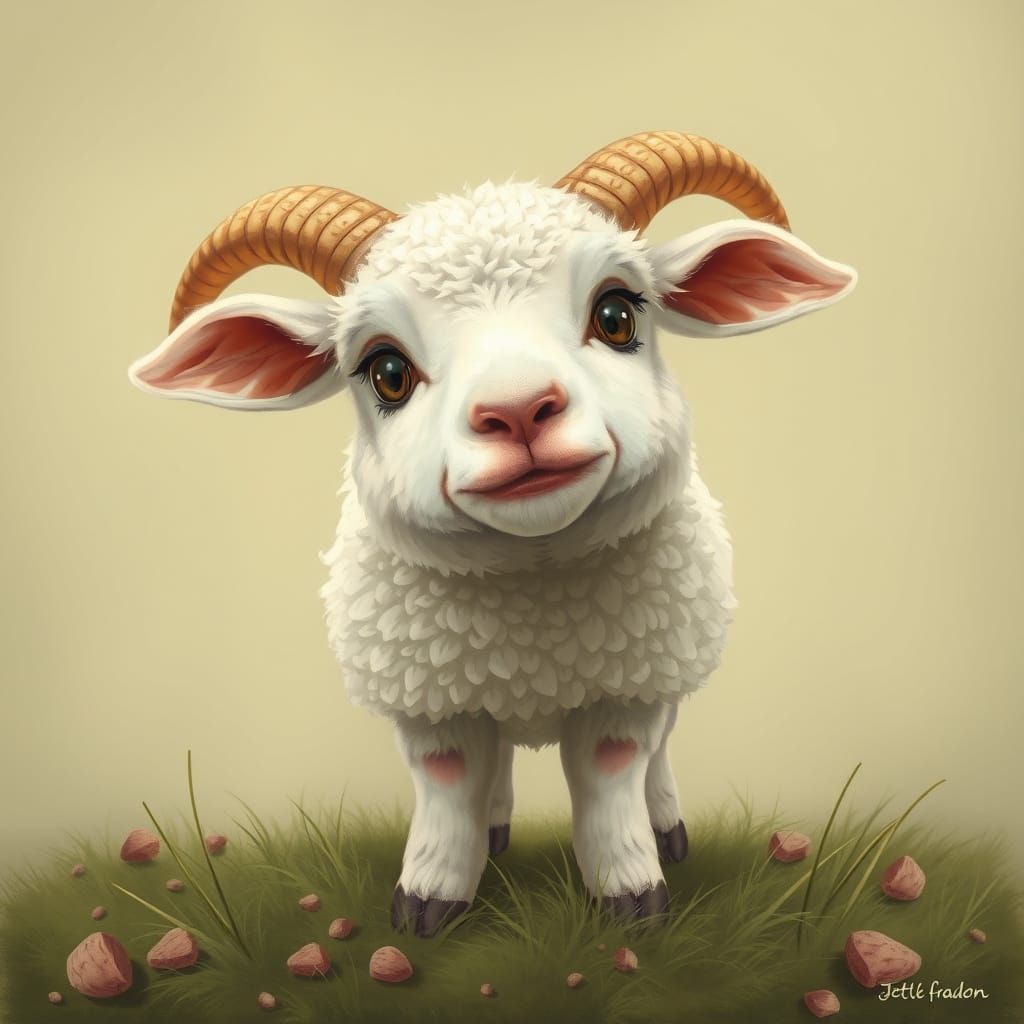 Nervous Lamb in Classic Comic Book Style