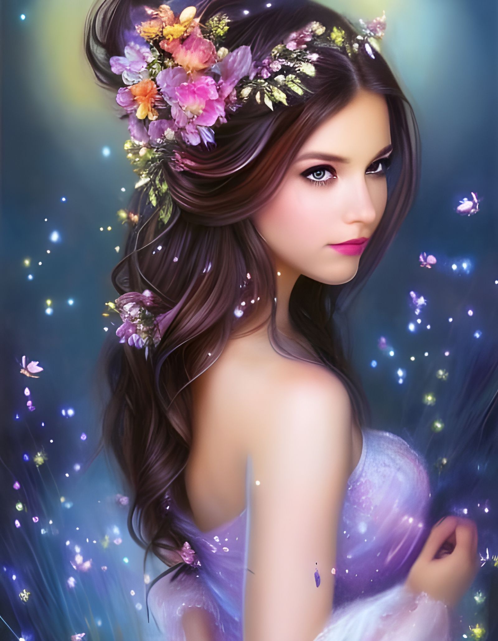 Glowing Firefly Princess in Whimsical Fantasy Style