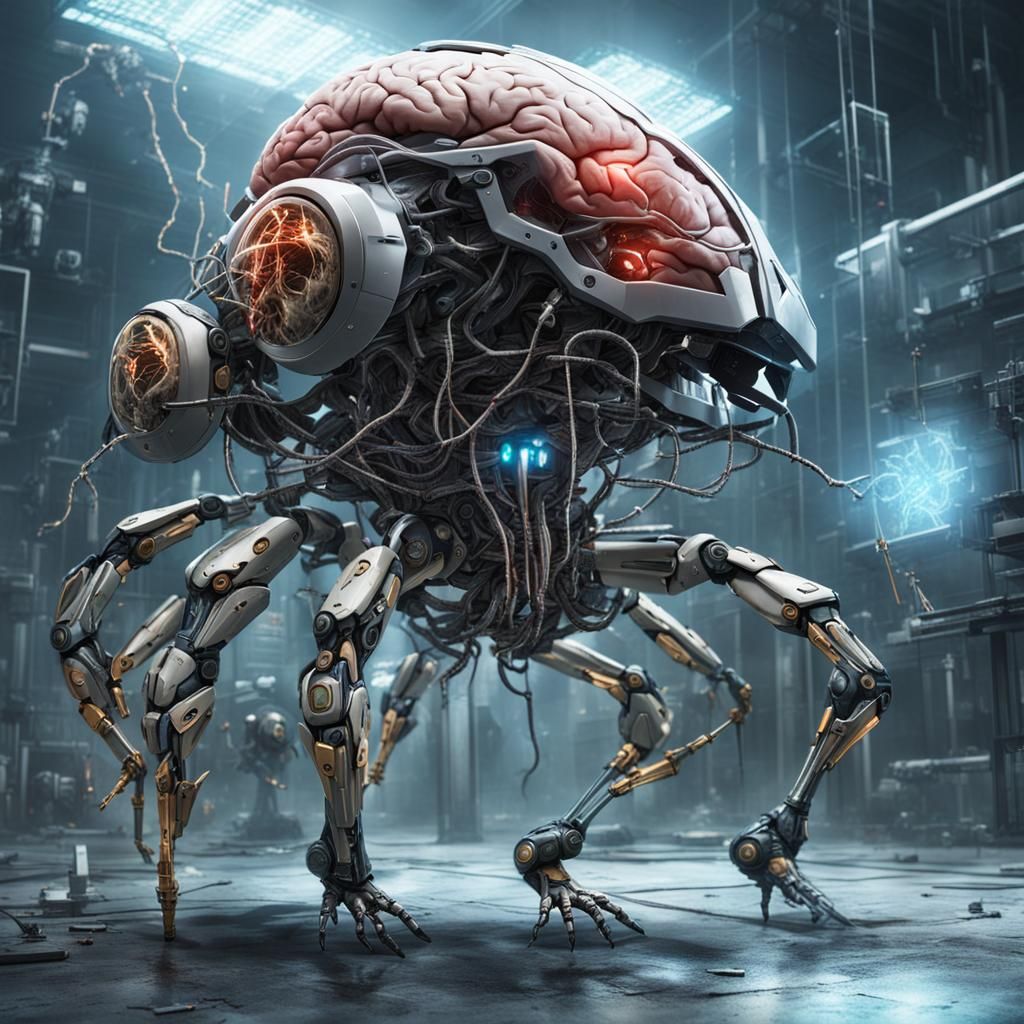 Bio Art Brain Under Attack in Fantasycore Style