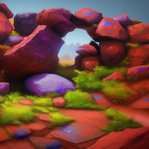 Acrylic Painted Rocks in Detailed Fantasy Art Style