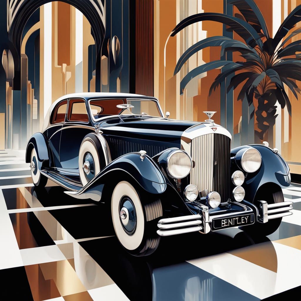 Vintage Art Deco Bentley in Opulent Style