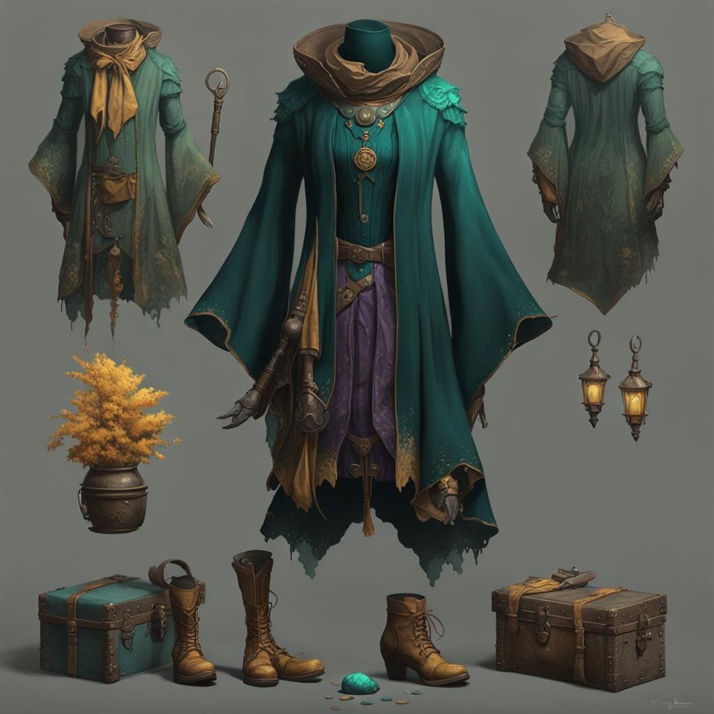 Witch Outfit Design in Dark Fantasy Style