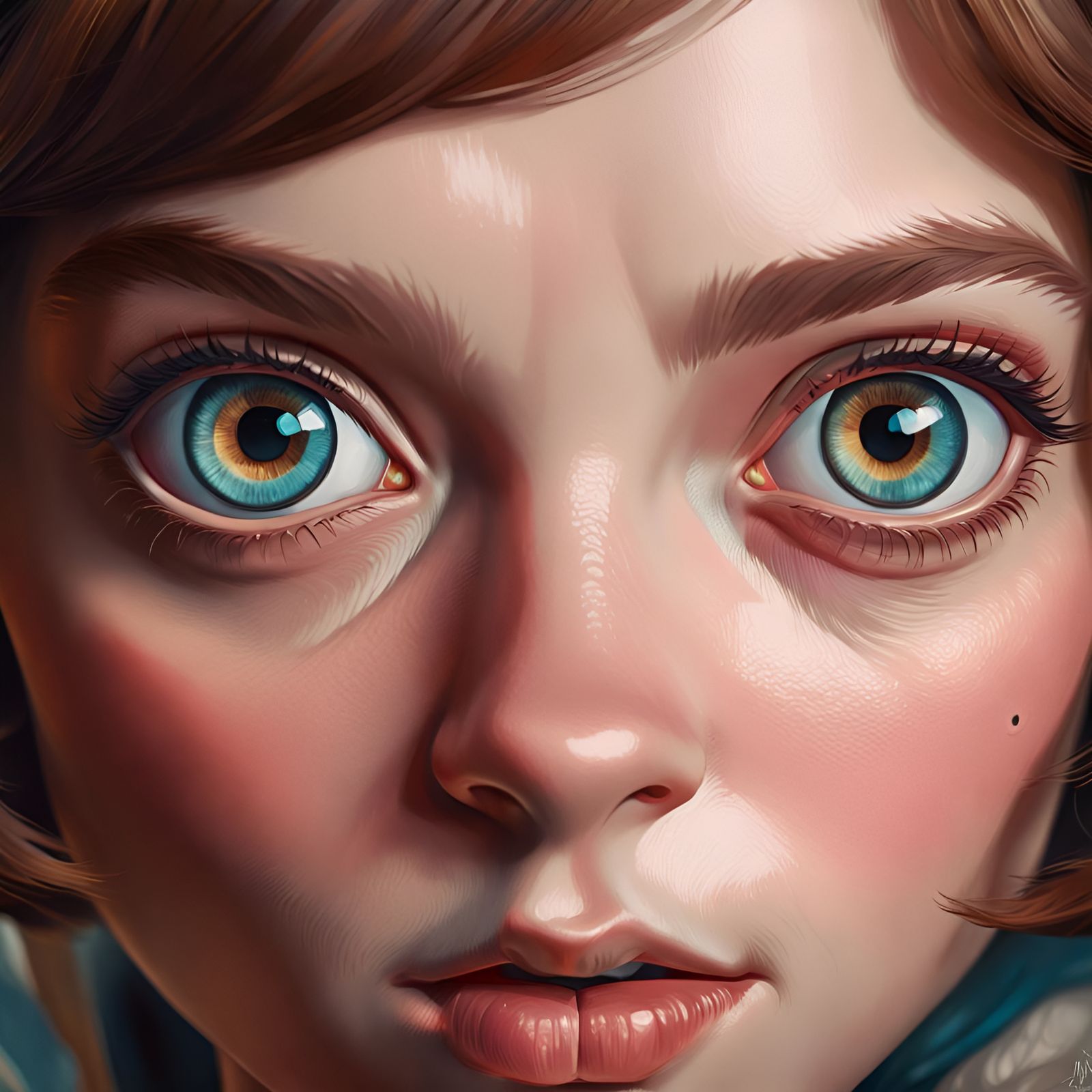 Detailed Portrait of Anna Taylor Joy with Giant Eyes