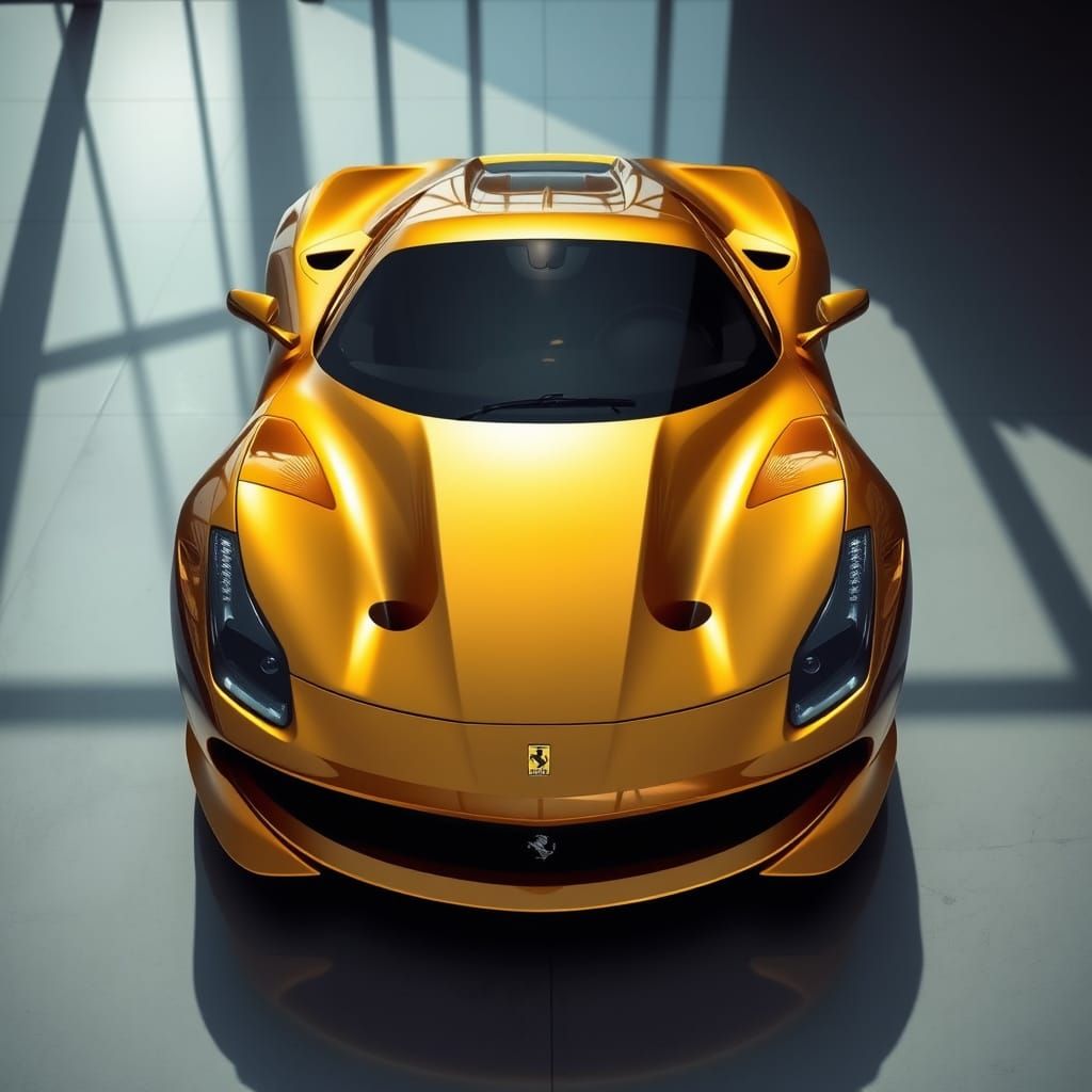 Luxury Ferrari in Metallic Gold