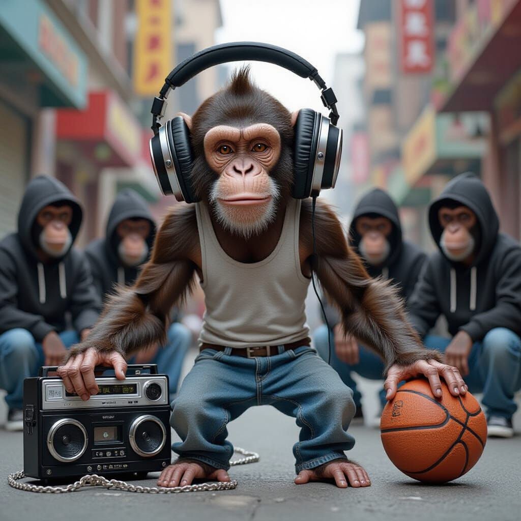 Monkey Street Party with Boombox