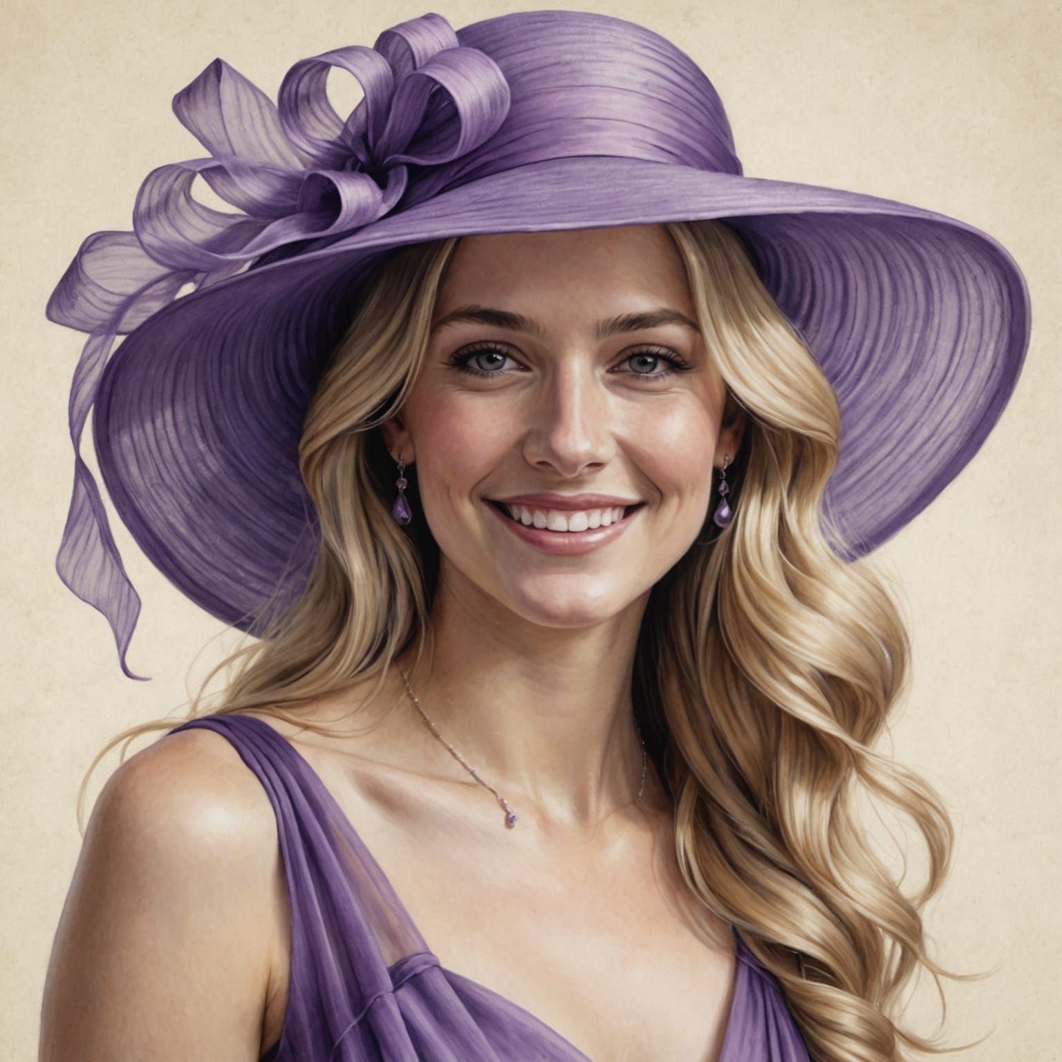 Grayscale Portrait of Smiling Woman with Flowers