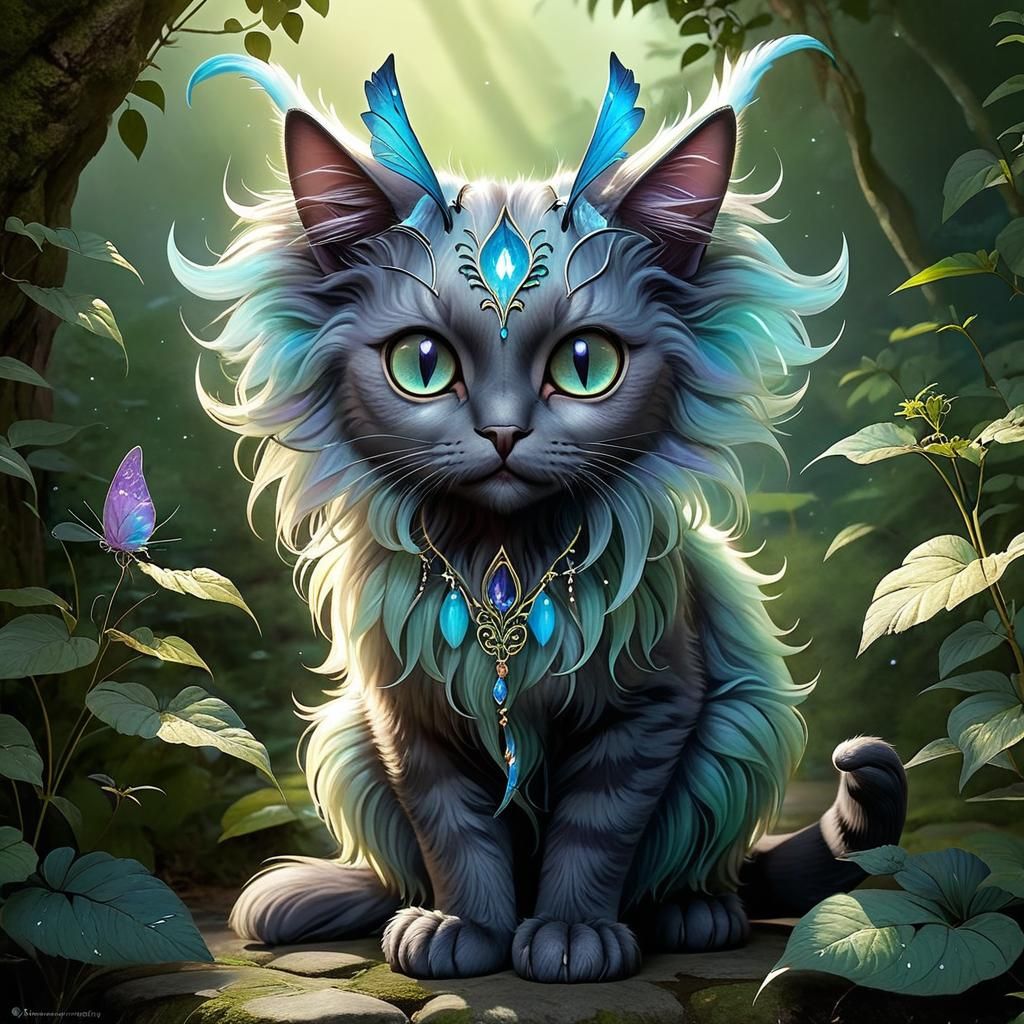 Enchanting Fairy Cat: A Whimsical Creation