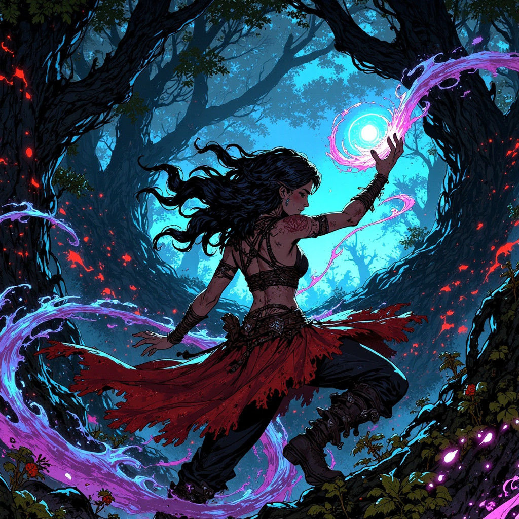 Ethereal Lyrical Scene with Music Notes and Instruments