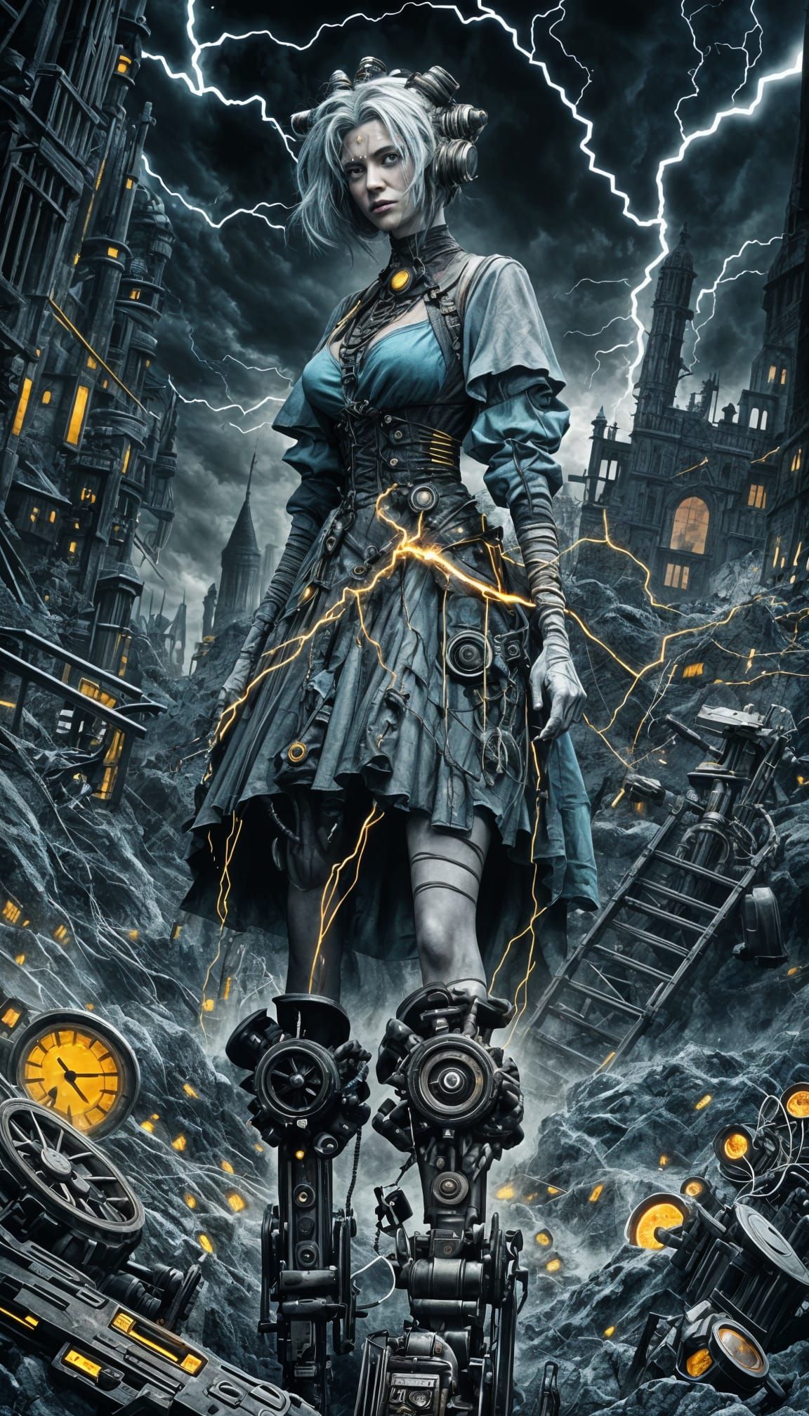 Ahsoka as Frankenstein's Monster in Horror Style