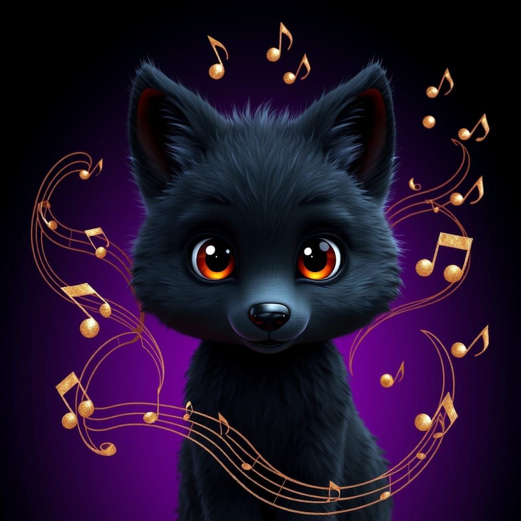 Mystical Wolf in Celestial Harmony