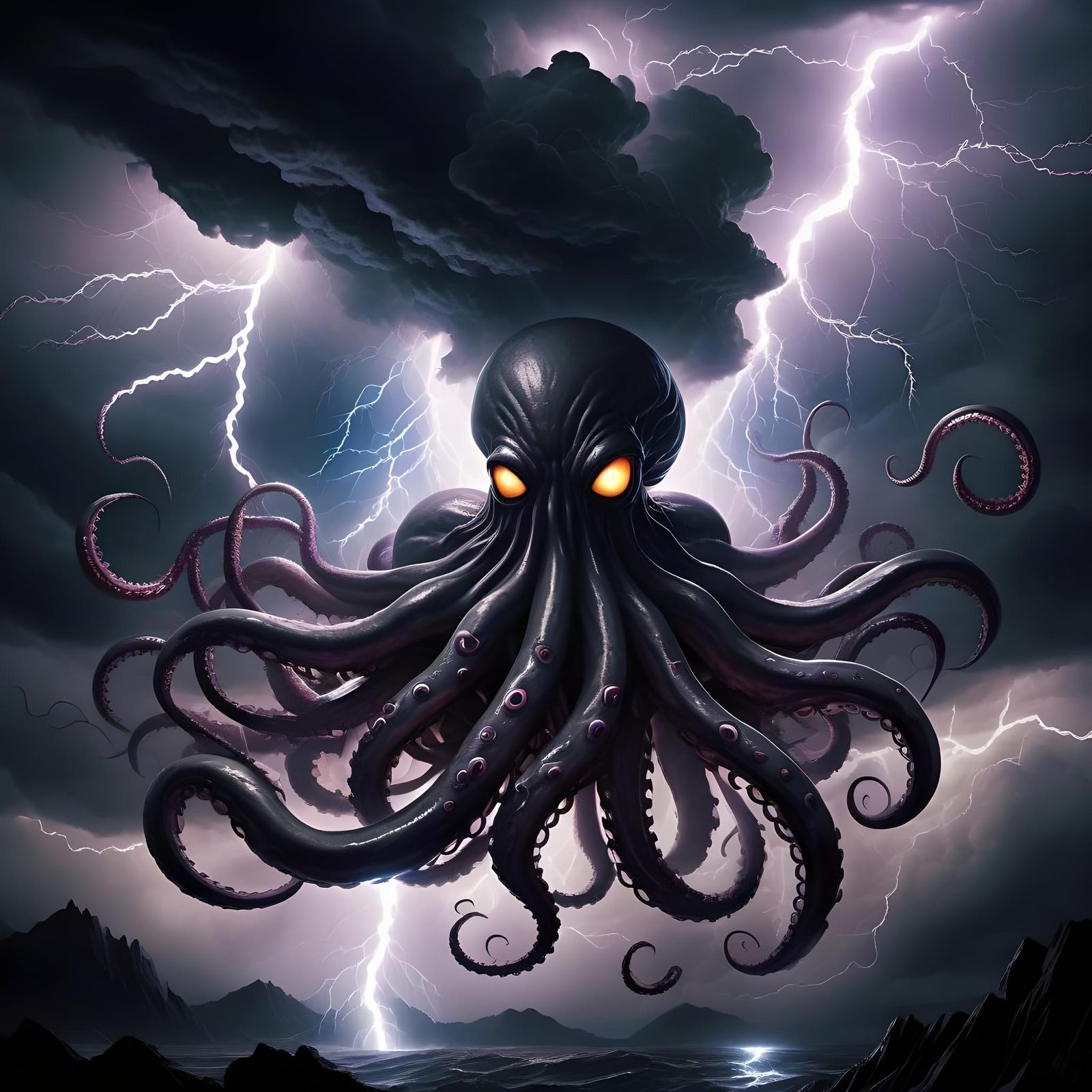 Eldritch Thunderstorm with Screaming Wind Tentacles