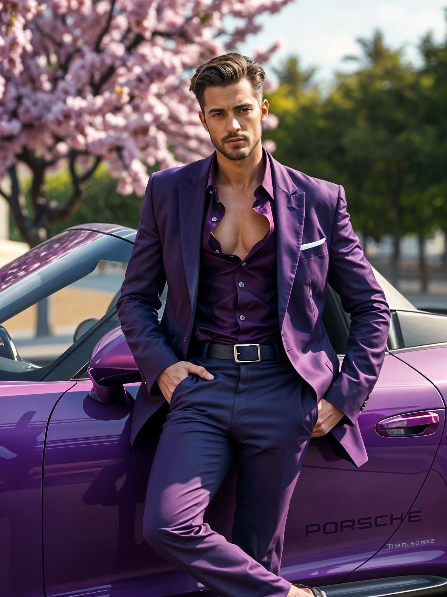 Elegant Hunk in Purple Splendor