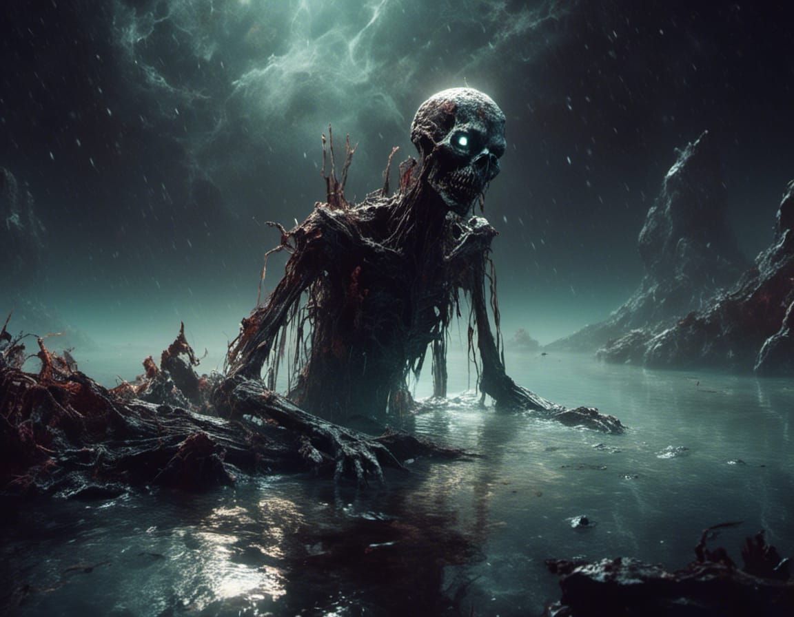 Radioactive Zombie Emerges on a Moonlit Night