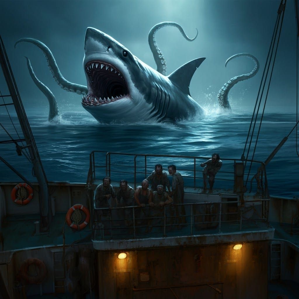 Colossal Sharktopus Terrorizes Deep Sea Fishing Boat