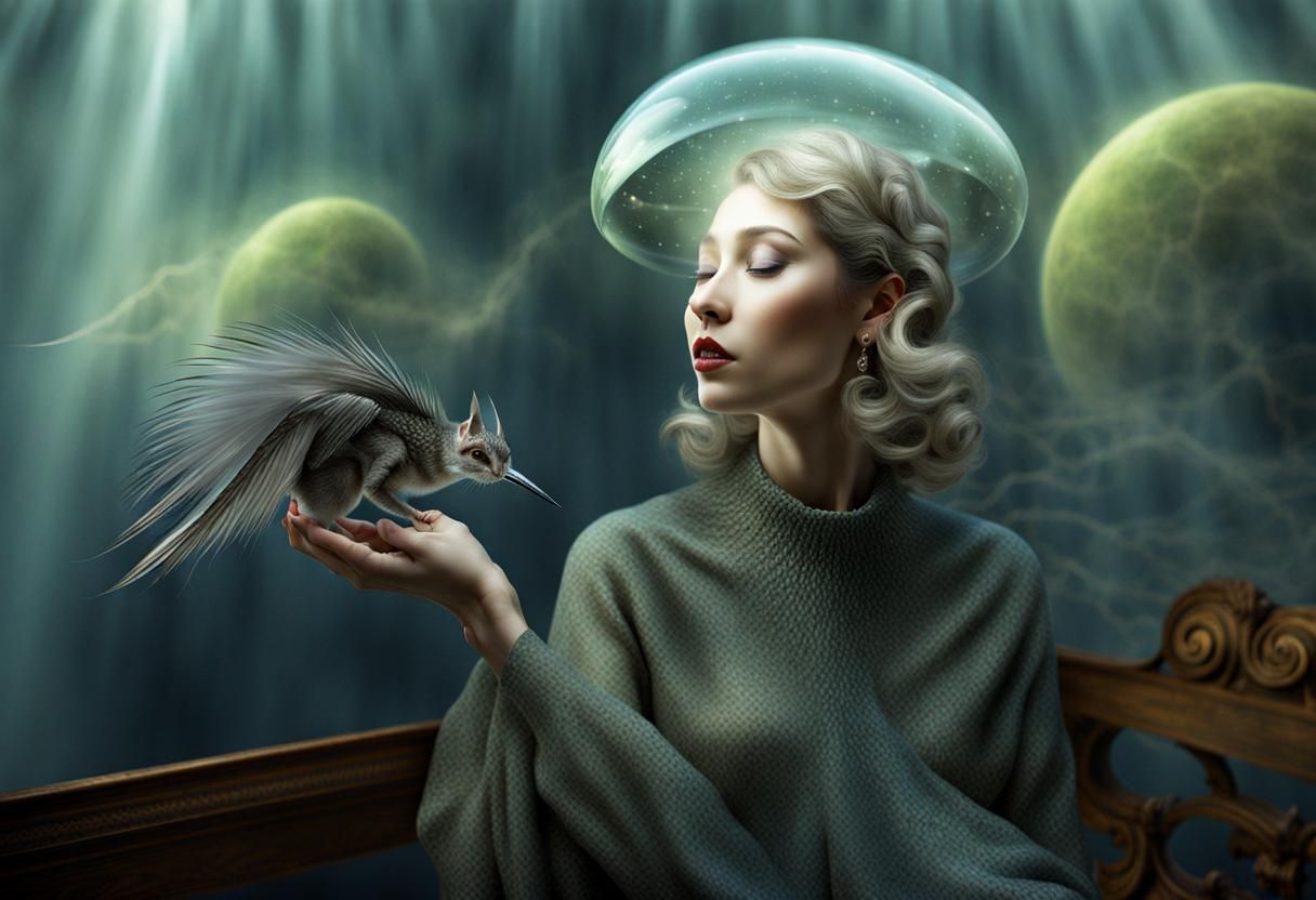 Magical Biological Scene with Ethereal Retina Display