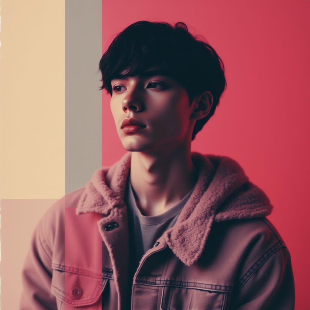 Color Block Portrait with Bleak Beauty Aesthetic