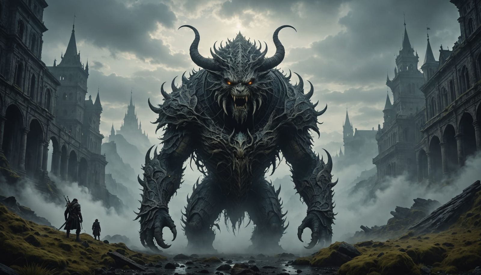 Epic Mist Creature Digital Matte Painting