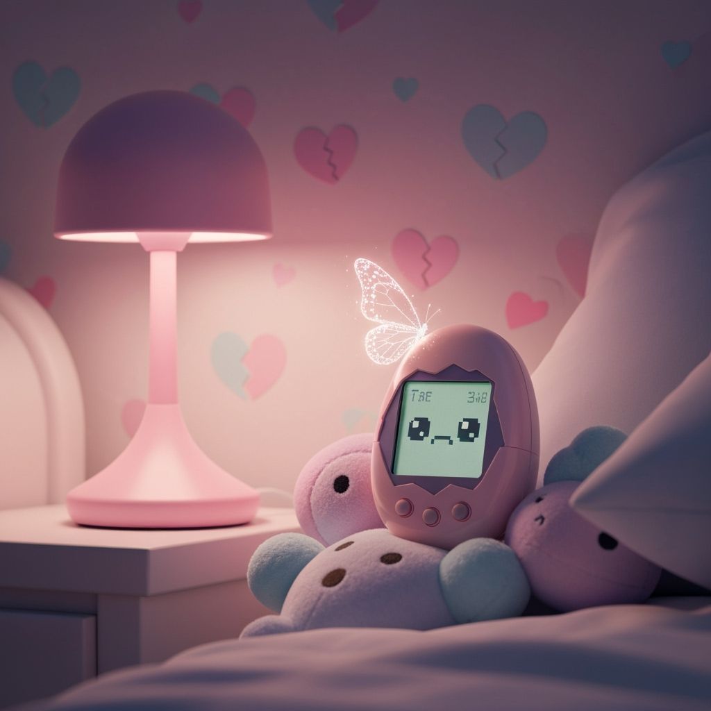 Pastel Butterfly Bedroom with Tamagotchi in Y2K Aesthetic