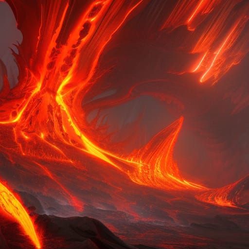 Lava Demon Fantasy Concept Art