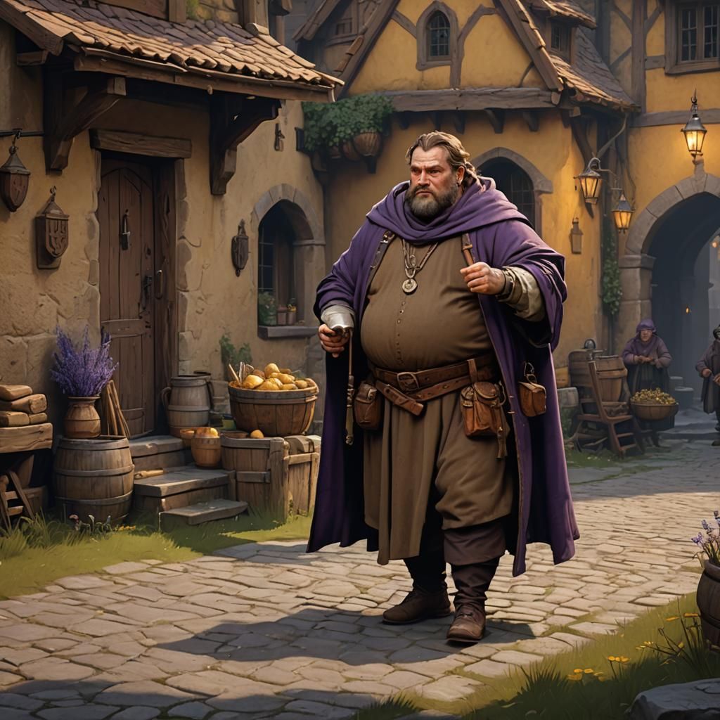 Medieval Village Writer in Dark Fantasy Style