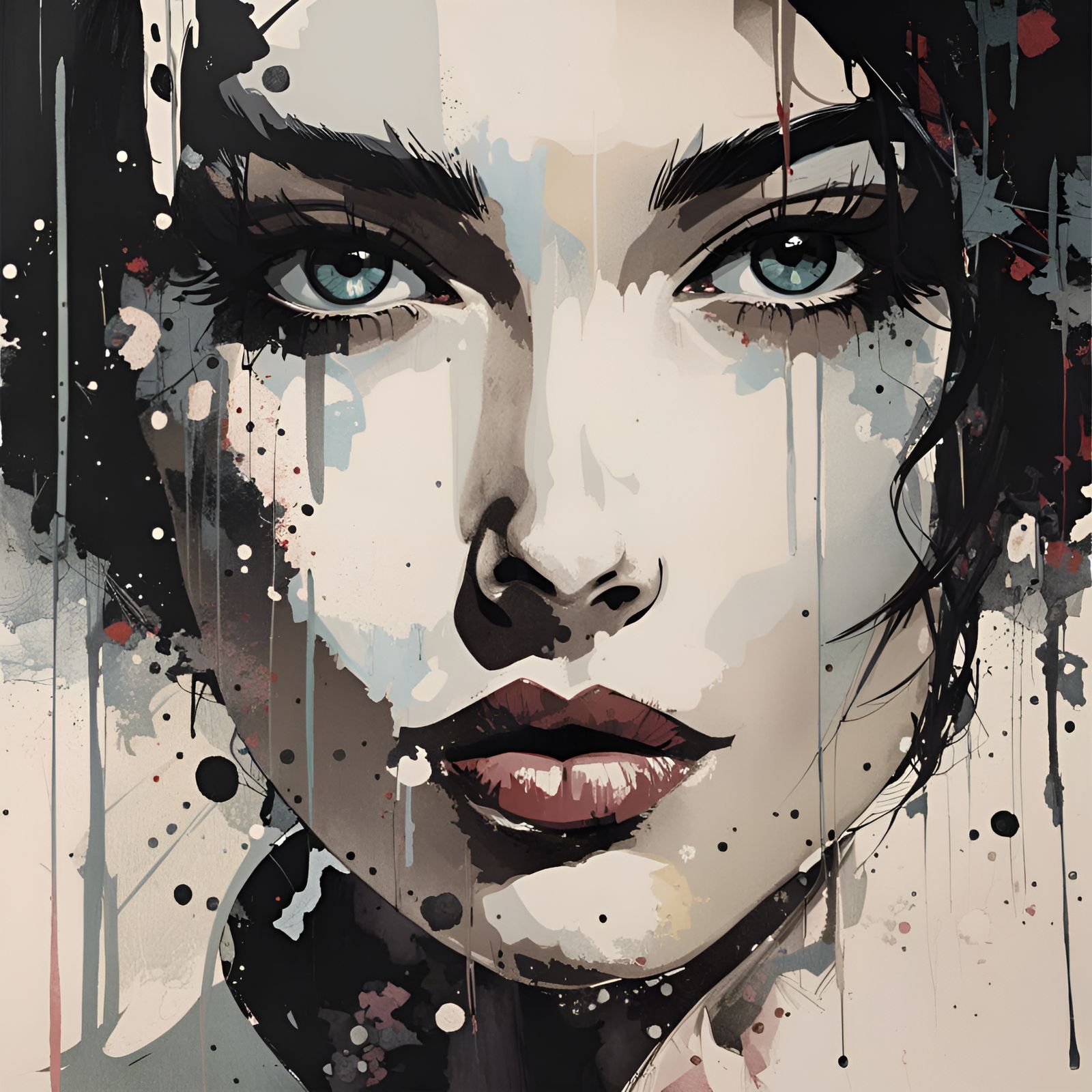 Beautiful Girl with Shattered Lens Effect