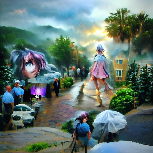 Atmospheric Rainy Day Street Scene