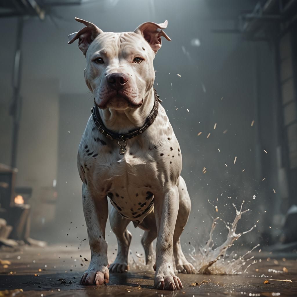 Hyperrealistic Pitbull Portrait in 8k Resolution
