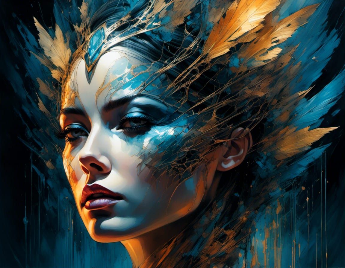 Beautiful Female psionic power meditation entering in nirvan...