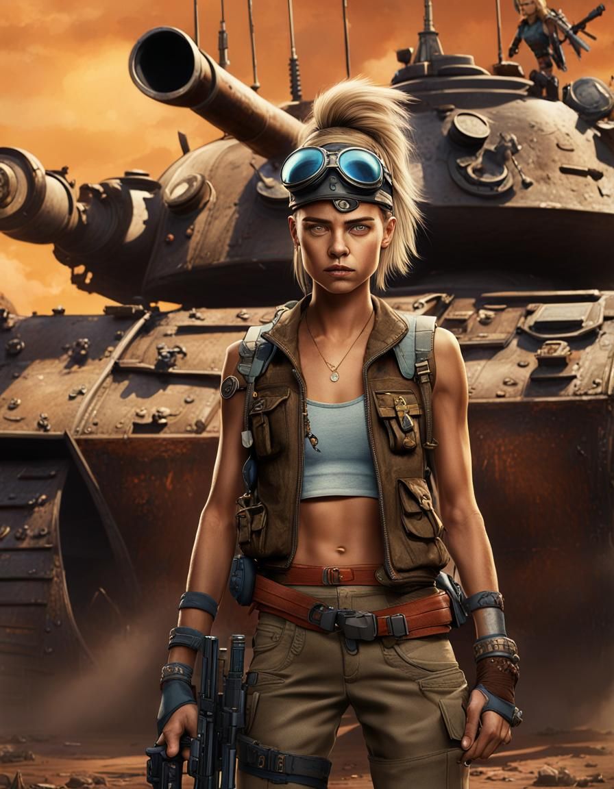 Tank Girl Artstation Portrait in Detailed Matte Painting