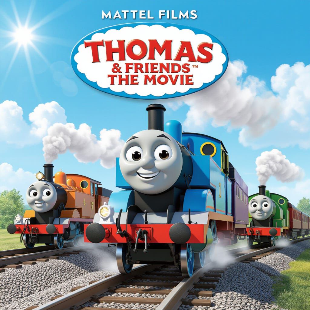Thomas & Friends Movie Poster in Cheerful, Adventurous Style