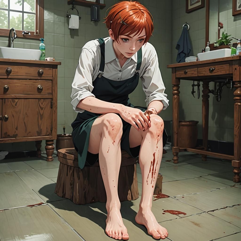 Hypnotized Girl Shaving Legs, Anime Horror Style