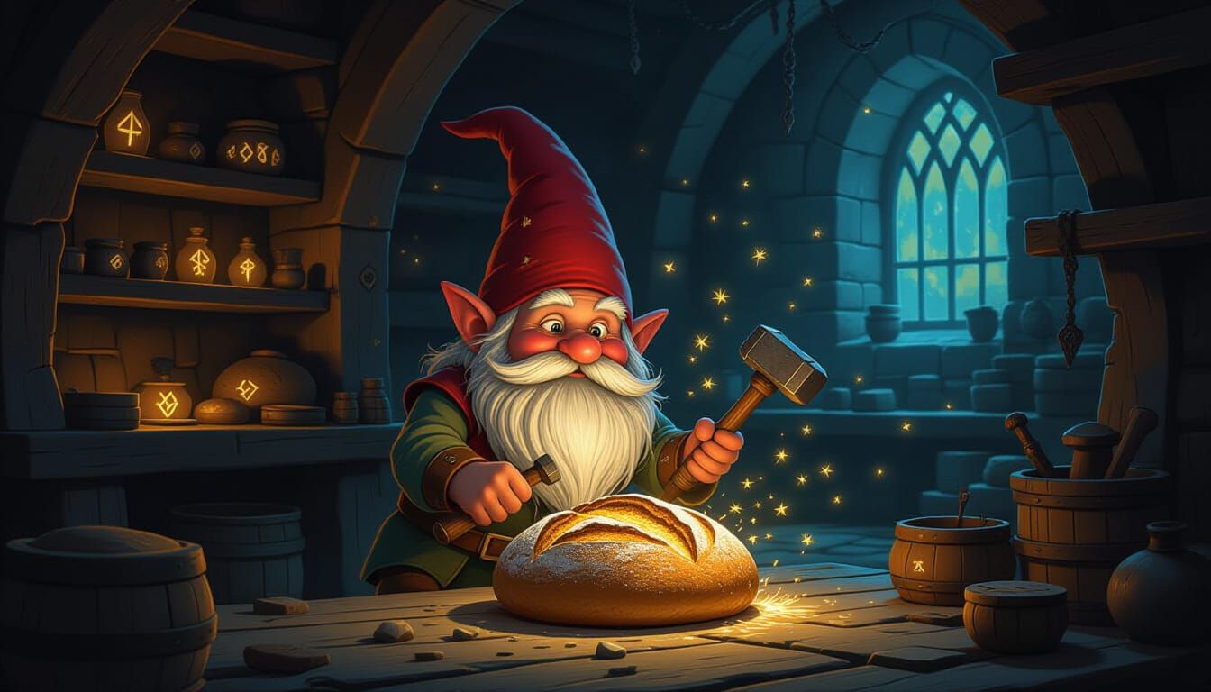 Gnome Baker Forges Starlight Bread in Ancient Forge