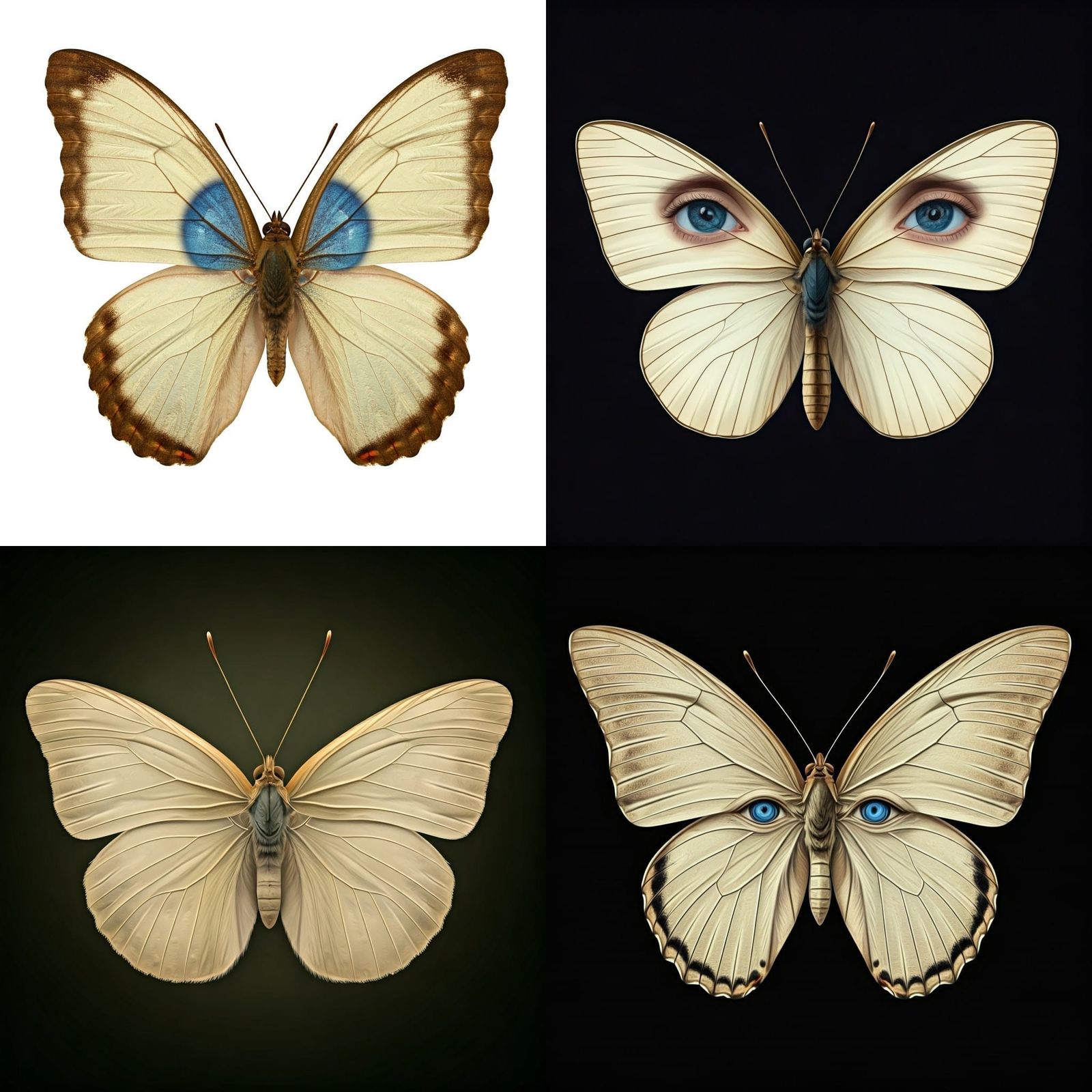 Realistic Butterfly with Human Face Markings in Vibrant Colo...