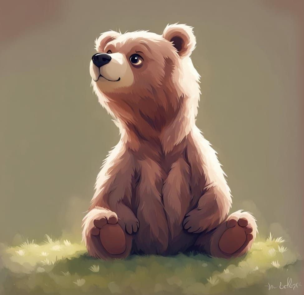 Adorable and Tender Bear Cub Portrait