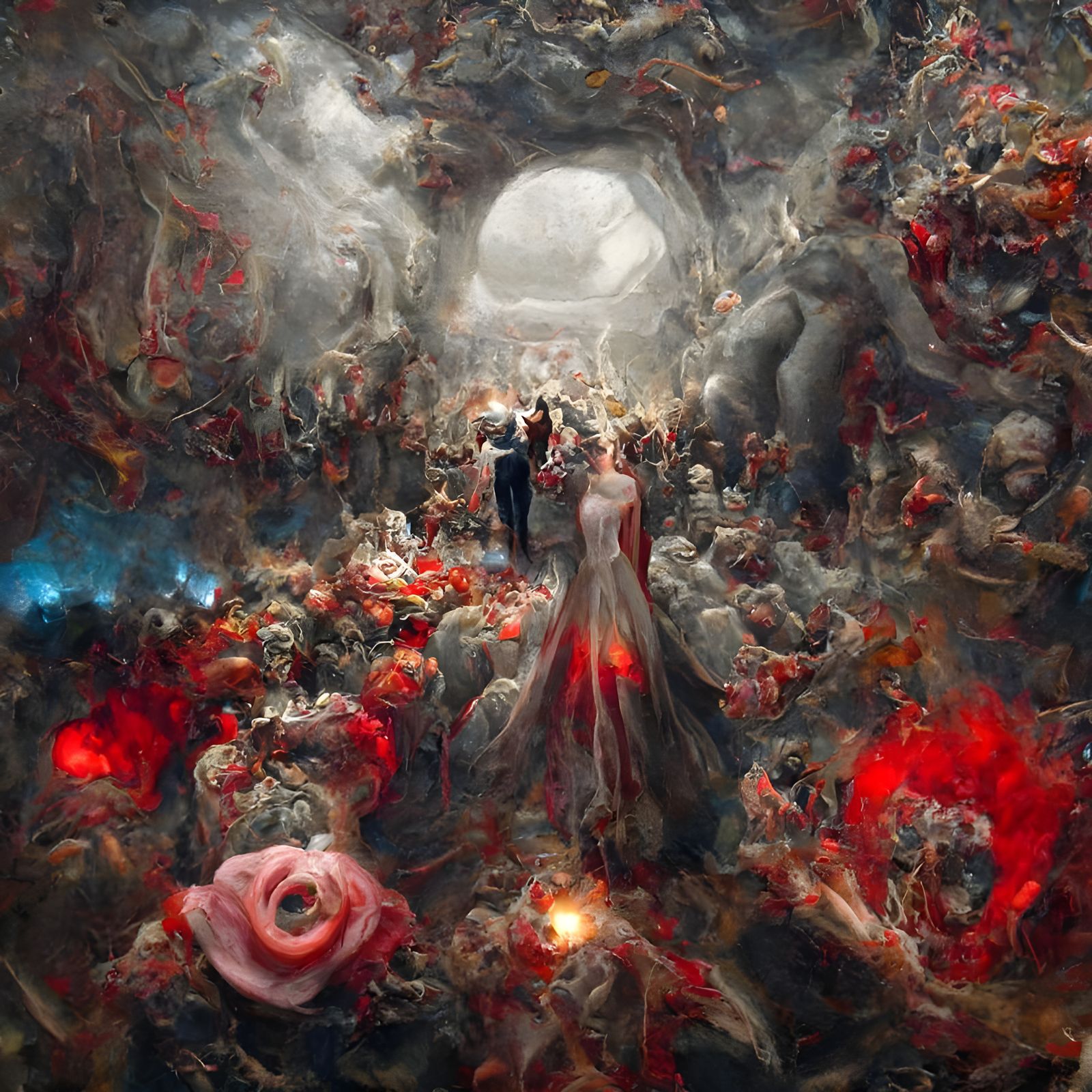 Hell Wedding: Mythopoeia in Impasto Surrealism Style