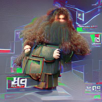 3D Hagrid Character in PS1 Style