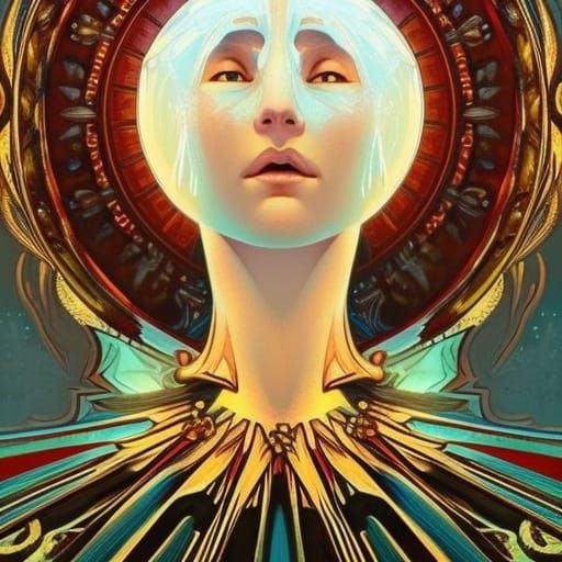 Sun and Ice Rocks in Digital Art Style