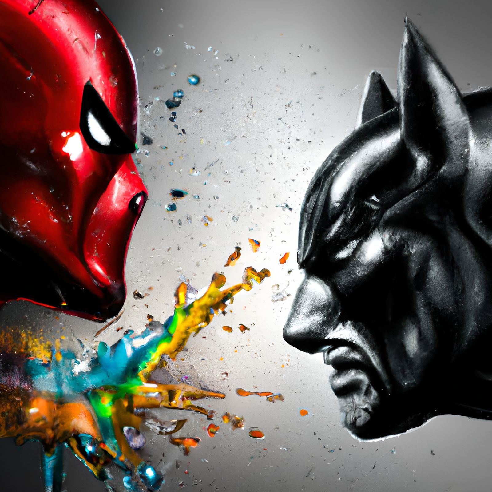 Batman vs Ironman: Hyperrealistic Splash Art Battle