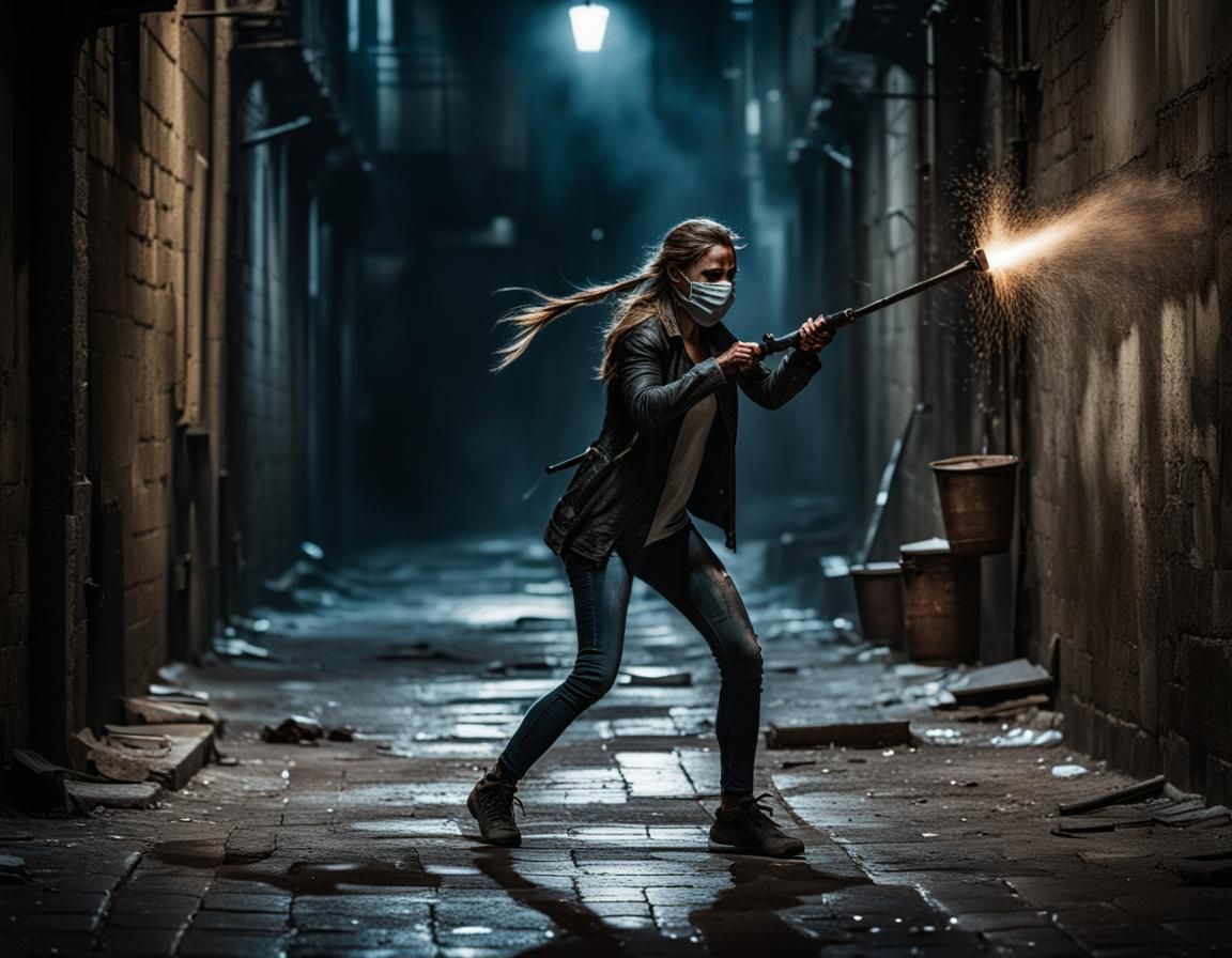 Fearless Girl Confronts Attacker in Dark Alley