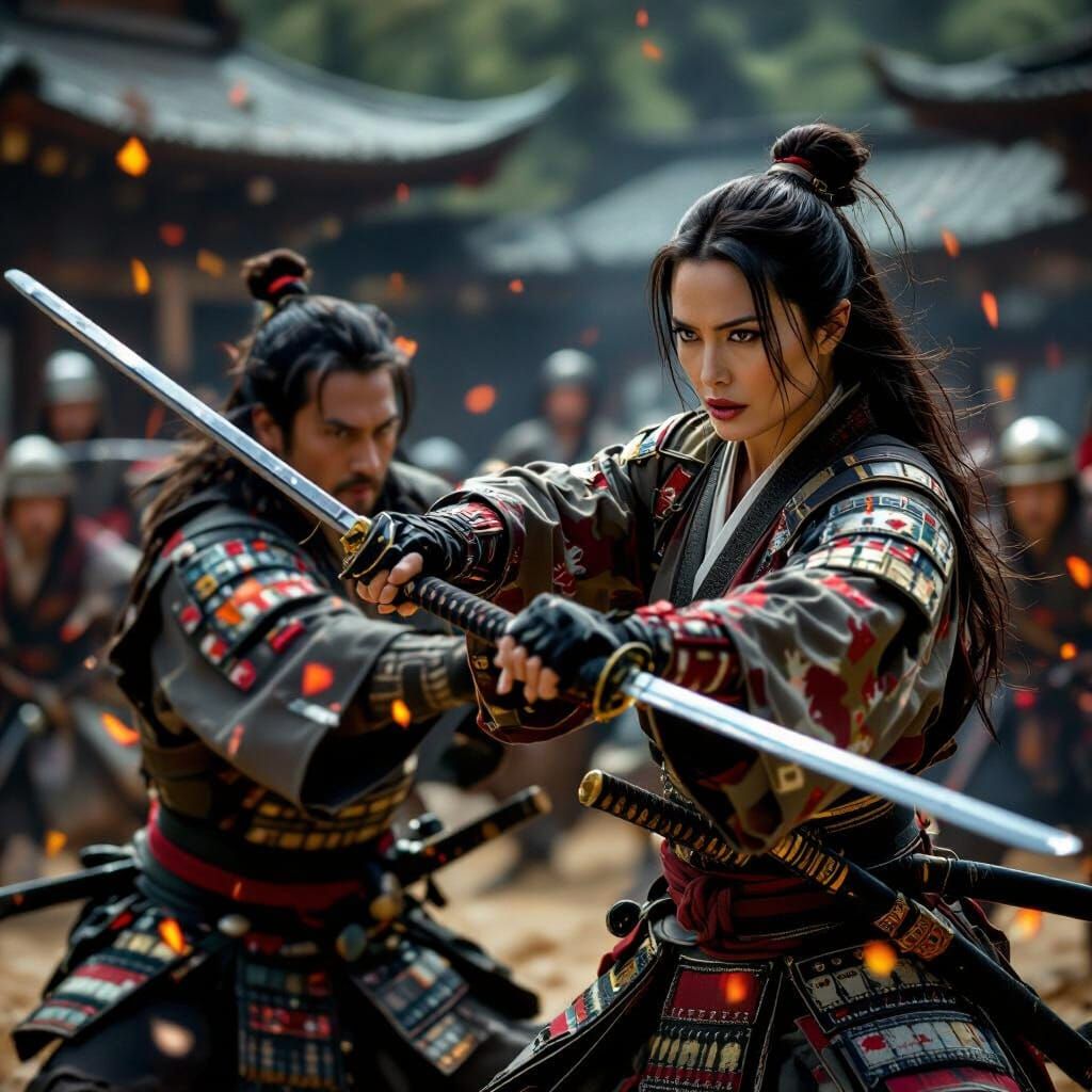 Angelina Jolie as Taira Samurai in Epic Clan Battle