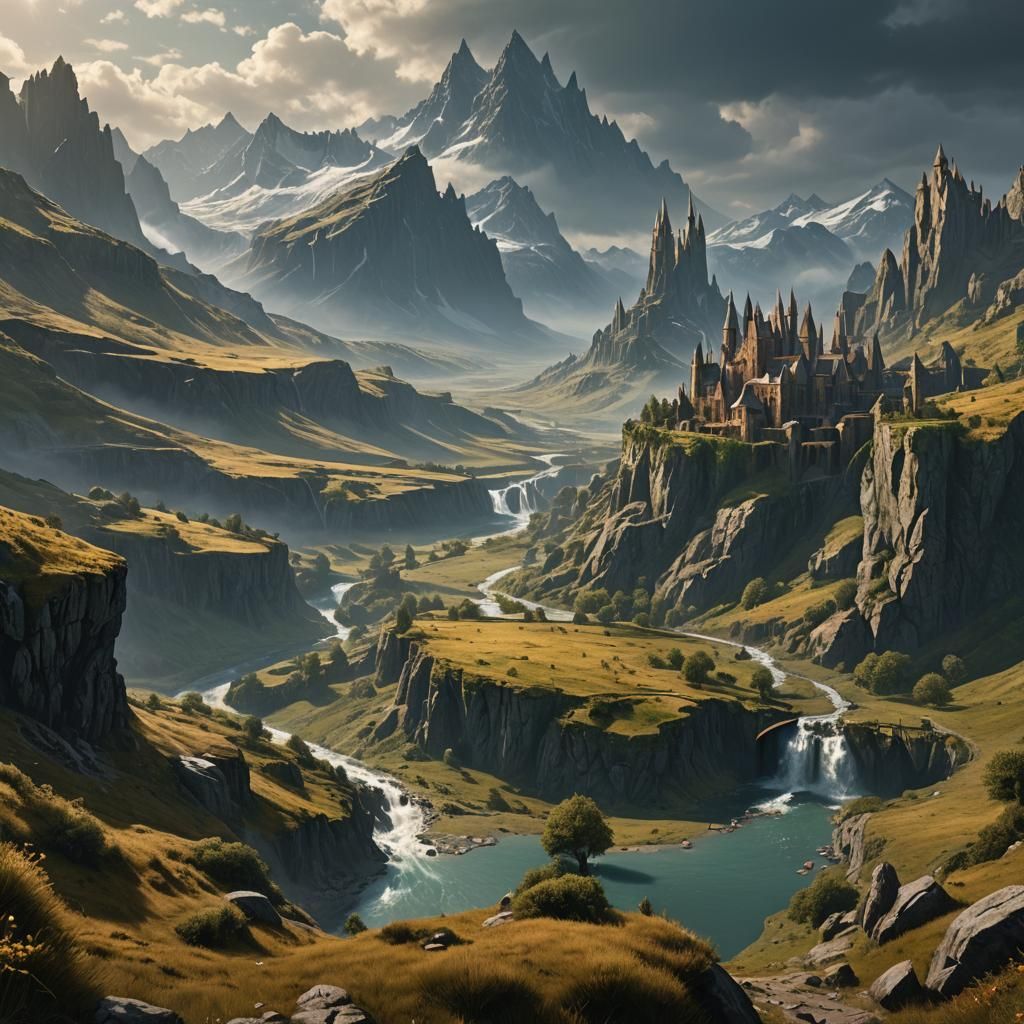 Aragorn Landscape in Detailed Matte Painting Style