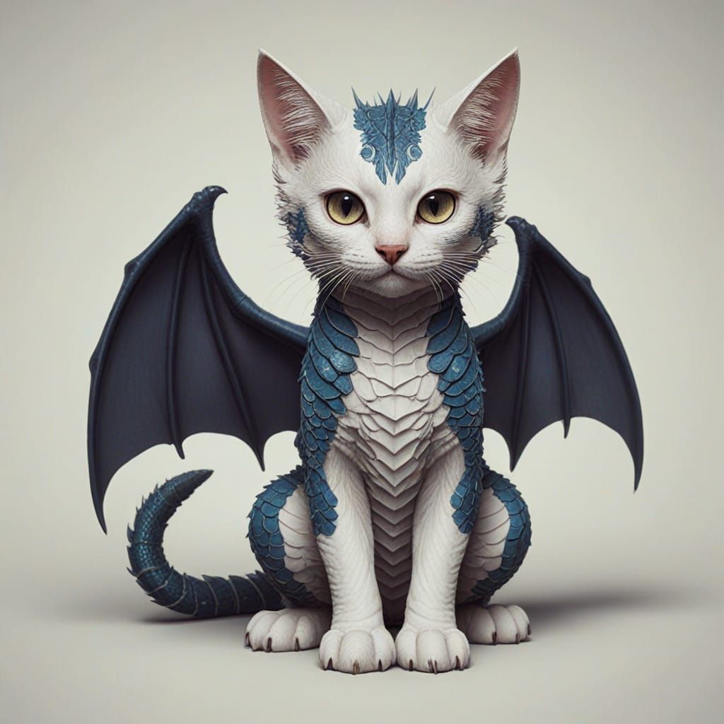 Mystical Feline Dragon